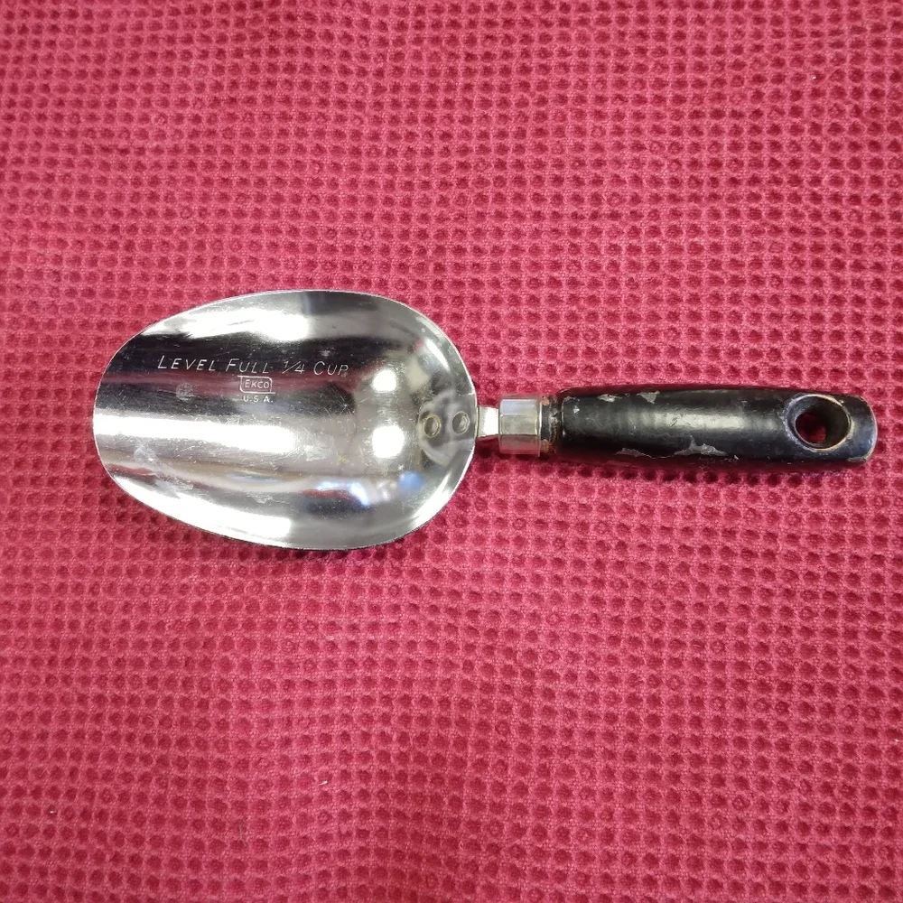 Vintage Ekco Stainless Steel 1/4 Cup Measuring Scoop